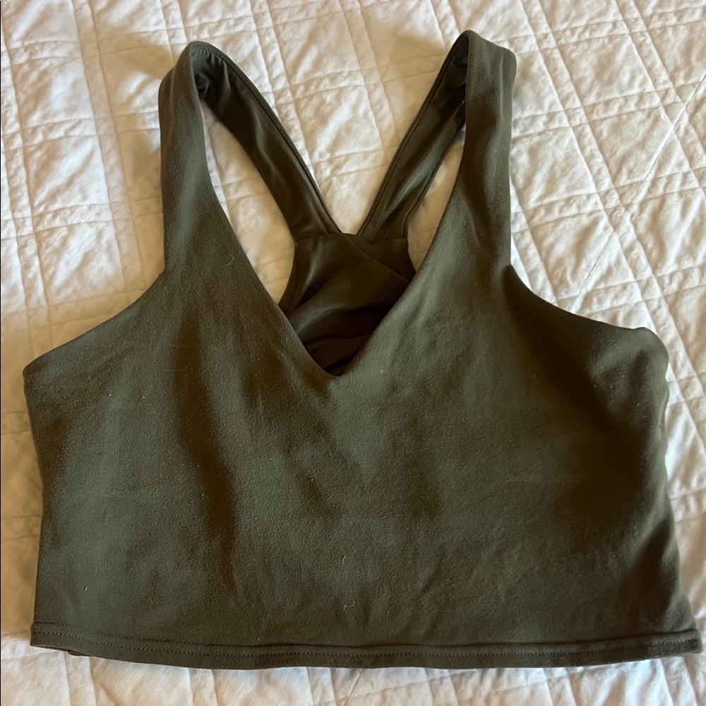 ALO Yoga Real Bra Tank - Size S - Olive Branch